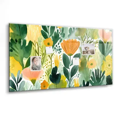Watercolor Flowers Magnetic Board