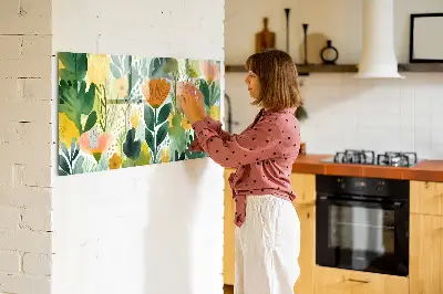 Watercolor Flowers Magnetic Board
