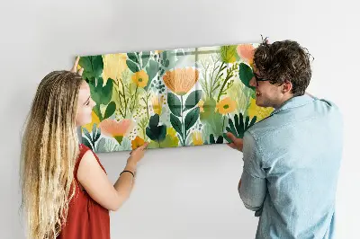 Watercolor Flowers Magnetic Board