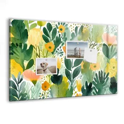 Watercolor Flowers Magnetic Board
