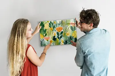 Watercolor Flowers Magnetic Board