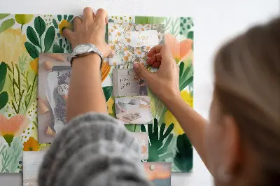 Watercolor Flowers Magnetic Board