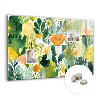 Watercolor Flowers Magnetic Board