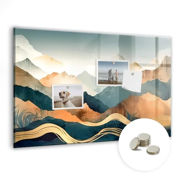 Mountain landscape magnetic board