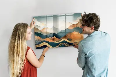 Mountain landscape magnetic board