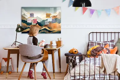 Mountain landscape magnetic board