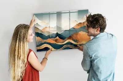 Mountain landscape magnetic board