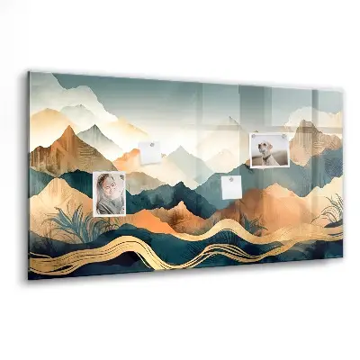 Mountain landscape magnetic board