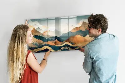 Mountain landscape magnetic board