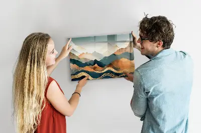 Mountain landscape magnetic board