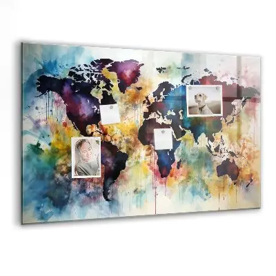 Magnetic Watercolor Map Wall Board