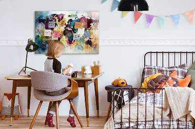 Magnetic Watercolor Map Wall Board