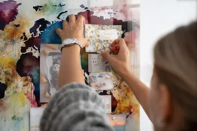 Magnetic Watercolor Map Wall Board