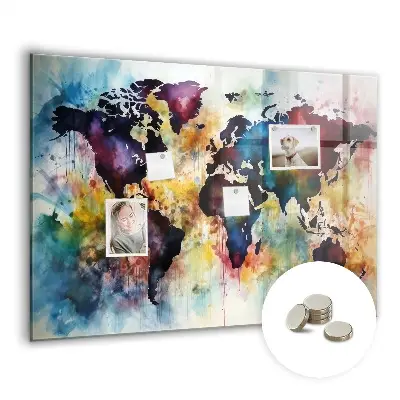 Magnetic Watercolor Map Wall Board
