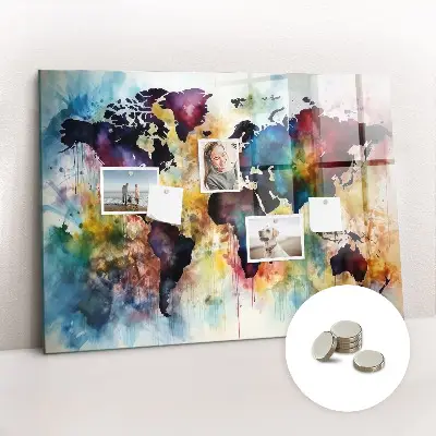 Magnetic Watercolor Map Wall Board
