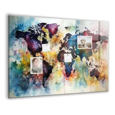 Magnetic Watercolor Map Wall Board