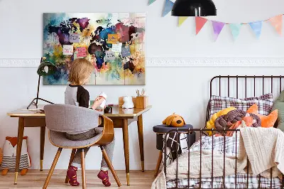Magnetic Watercolor Map Wall Board