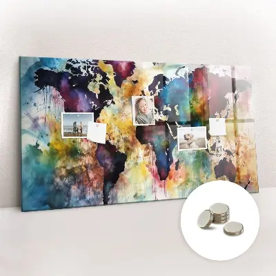 Magnetic Watercolor Map Wall Board