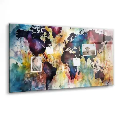 Magnetic Watercolor Map Wall Board