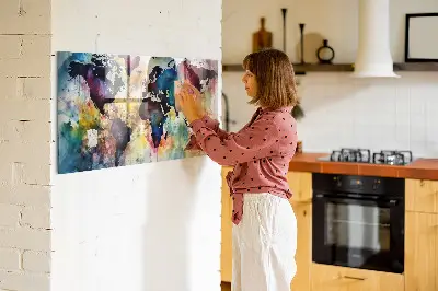 Magnetic Watercolor Map Wall Board