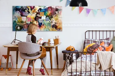 Magnetic Watercolor Map Wall Board