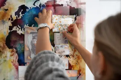 Magnetic Watercolor Map Wall Board