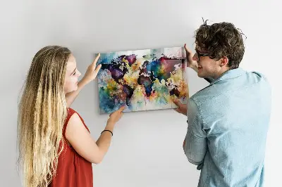 Magnetic Watercolor Map Wall Board