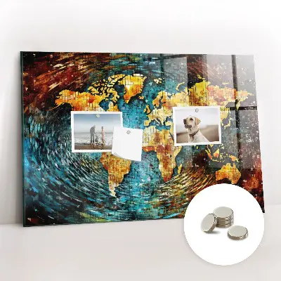 A World of Chaos magnetic wall board