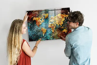 A World of Chaos magnetic wall board