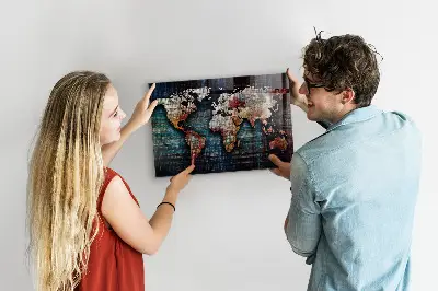 Linear map magnet board