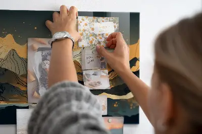 Magnetic glass dry erase board Abstract landscape