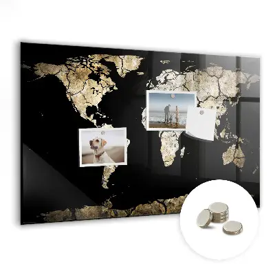Magnetic world map wall board
