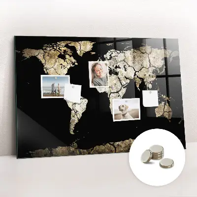 Magnetic world map wall board
