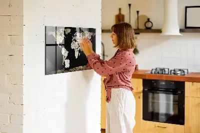 Magnetic world map wall board