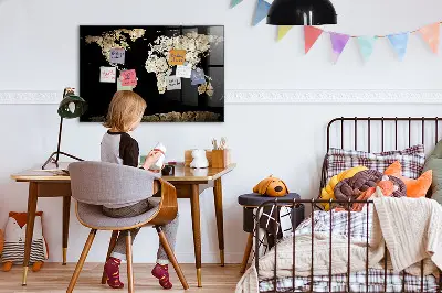 Magnetic world map wall board