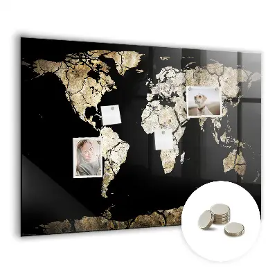 Magnetic world map wall board