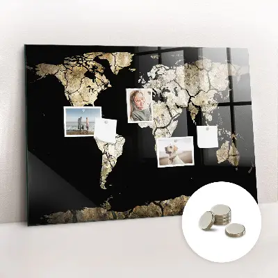 Magnetic world map wall board