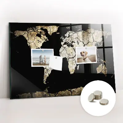 Magnetic world map wall board