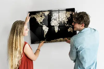 Magnetic world map wall board