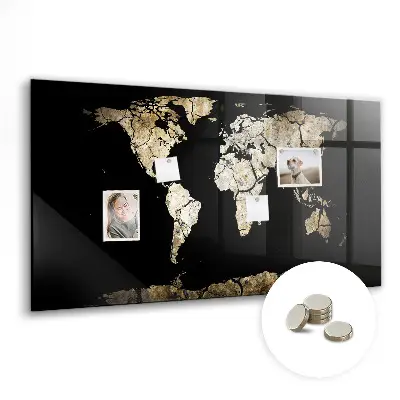 Magnetic world map wall board