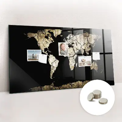 Magnetic world map wall board