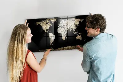 Magnetic world map wall board