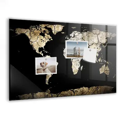Magnetic world map wall board