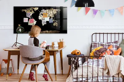 Magnetic world map wall board
