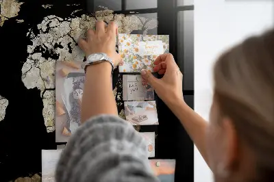 Magnetic world map wall board