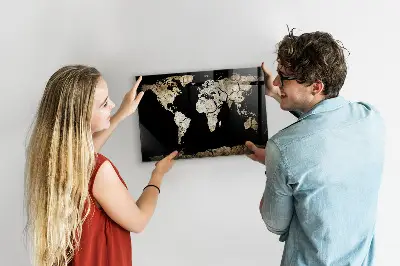 Magnetic world map wall board