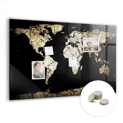 Magnetic world map wall board