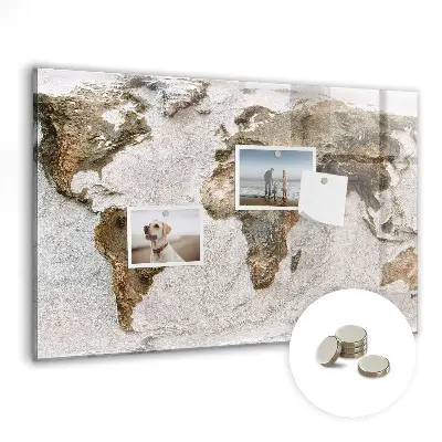 Old World Map Magnetic Board