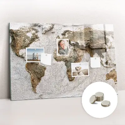 Old World Map Magnetic Board