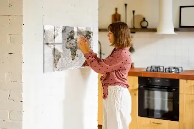 Old World Map Magnetic Board